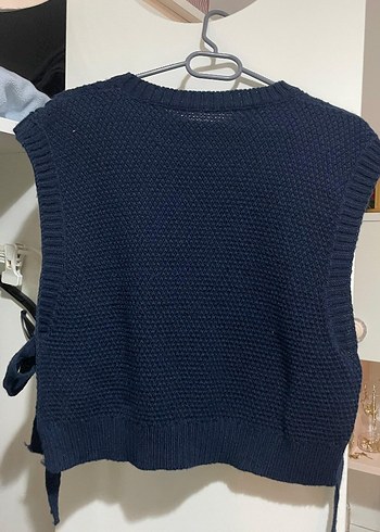 Lacivert Örgü Kadın Süveter - Görsel 2