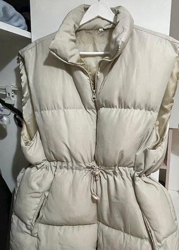 Kadın Kemerli Midi Beyaz Yelek - Görsel 3