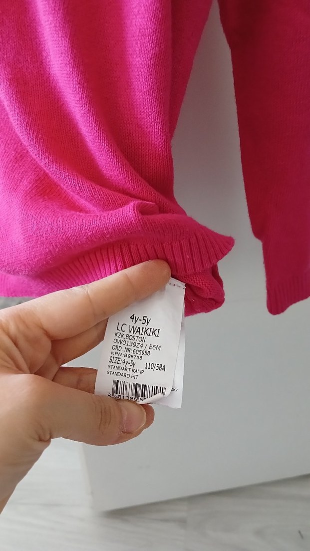 fuşya kız çocuk ince Kazak - Görsel 3