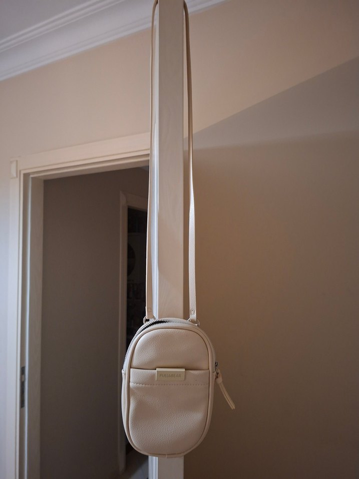 Bej Deri Kadın Çapraz Çanta - Görsel 3