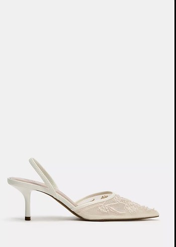 İşlemeli File Arkası Açık Ayakkabı - Görsel 5