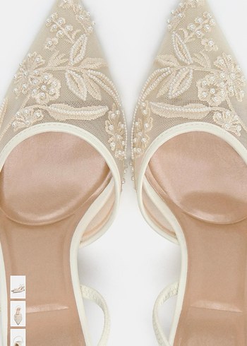 İşlemeli File Arkası Açık Ayakkabı - Görsel 3