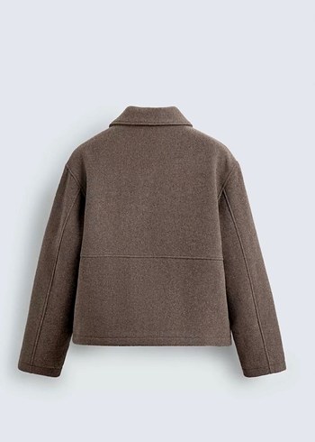 Kahverengi Fermuarlı Erkek Yün Ceket - Görsel 2