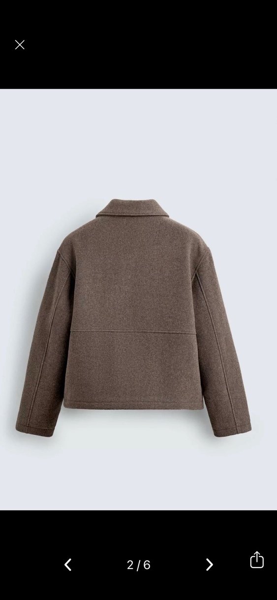 Kahverengi Fermuarlı Erkek Yün Ceket - Görsel 2