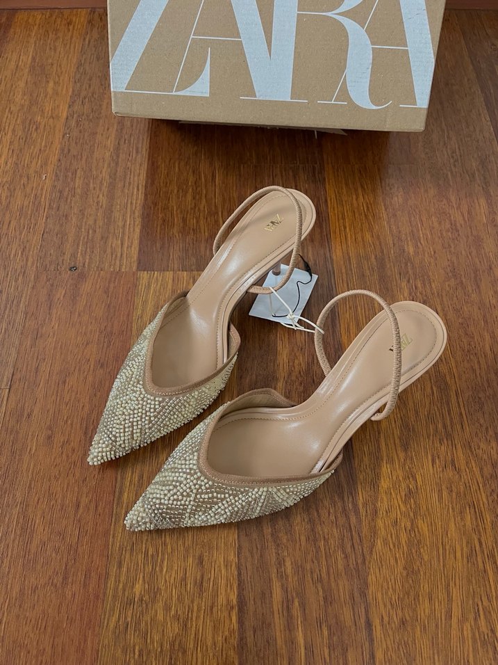 Zara parlak taşlı arkası açık ayakkabı - Görsel 2