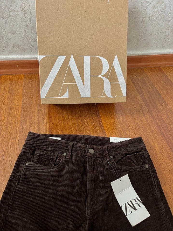 Zara Kadın Kadife Pantalon - Görsel 4