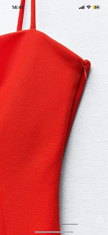 Askılı krepe elbise - Görsel 5