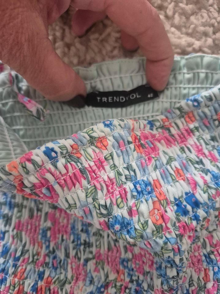 Çiçek Desenli kısa Bohem Elbise... - Görsel 3