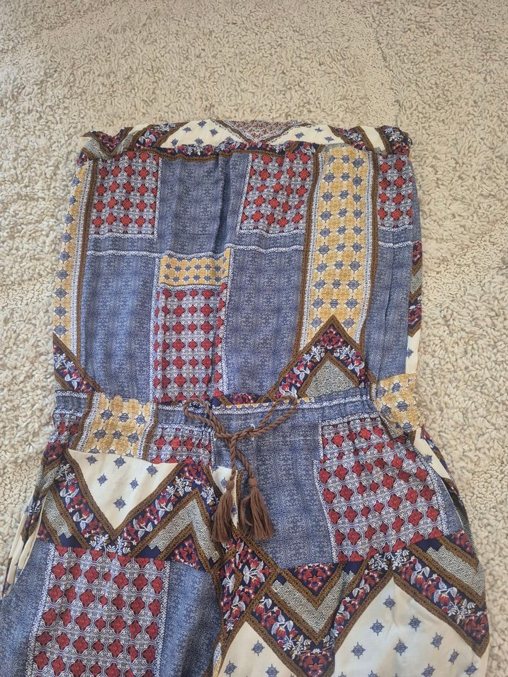 Bohem Çok Renkli Uzun Tulum - Görsel 2