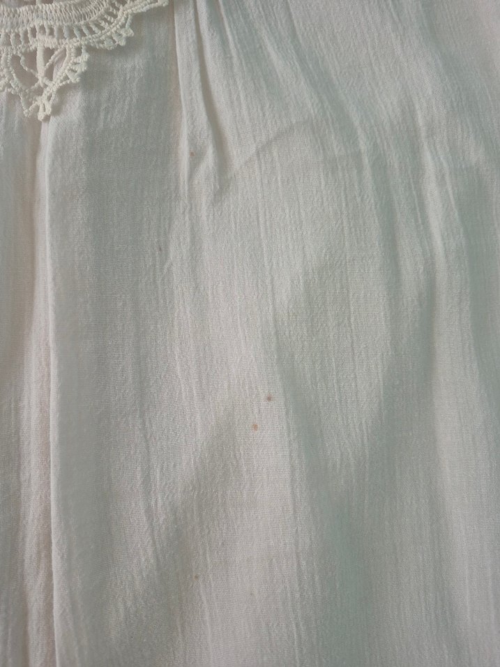 Dantel Detaylı Beyaz Midi Keten Elbise - Görsel 4