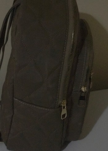 Kemer Detaylı krem Kadın Deri Sırt Çantası - Görsel 5