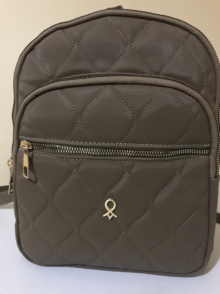 Kemer Detaylı krem Kadın Deri Sırt Çantası - Görsel 2