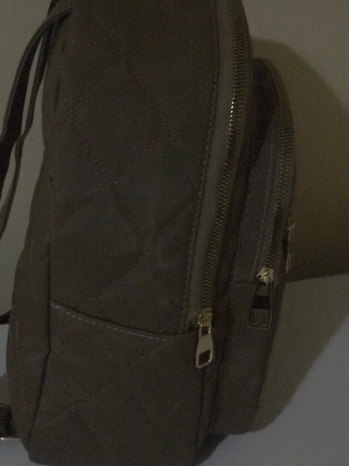 Kemer Detaylı krem Kadın Deri Sırt Çantası - Görsel 5