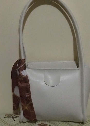 Bej Deri Kadın Çanta Tokalı Bohem Stil - Görsel 2