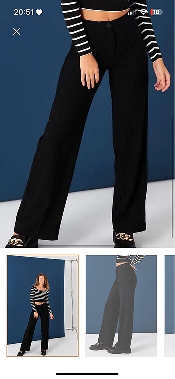 s Beden Yüksek Bel Wide Leg Pantolon