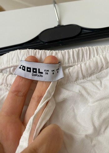 Beyaz keten etek - Görsel 4