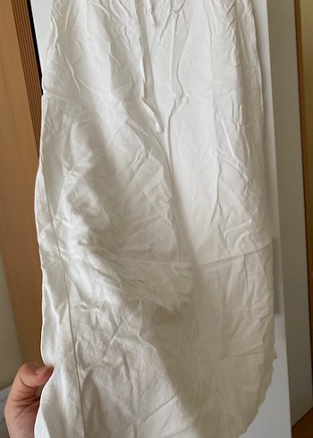 Beyaz keten etek - Görsel 3