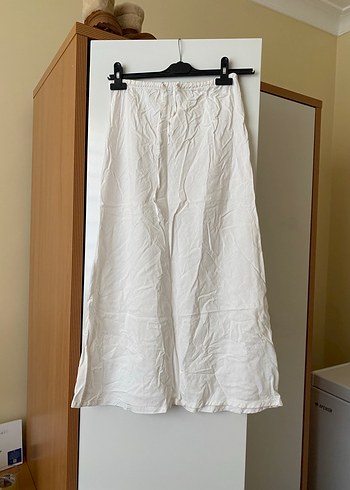 Beyaz keten etek - Görsel 2