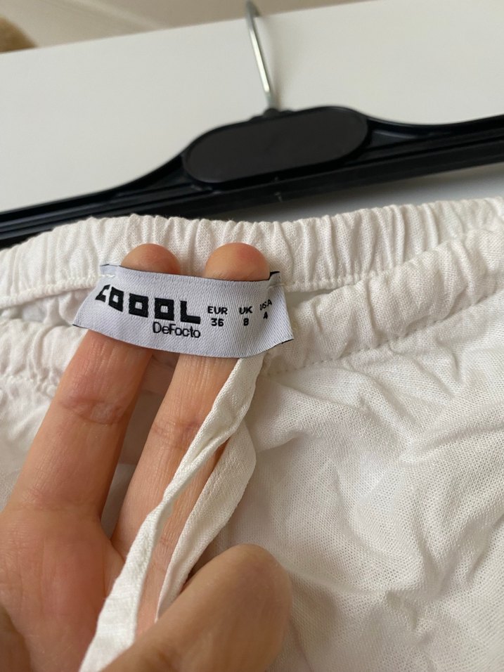 Beyaz keten etek - Görsel 4