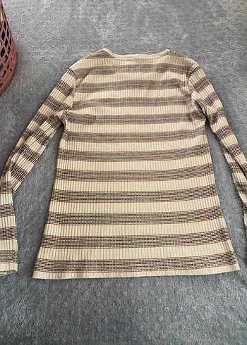 Bej Çizgili Bluz - Görsel 2