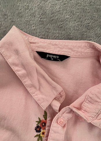 Çiçekli keten gömlek - Görsel 2