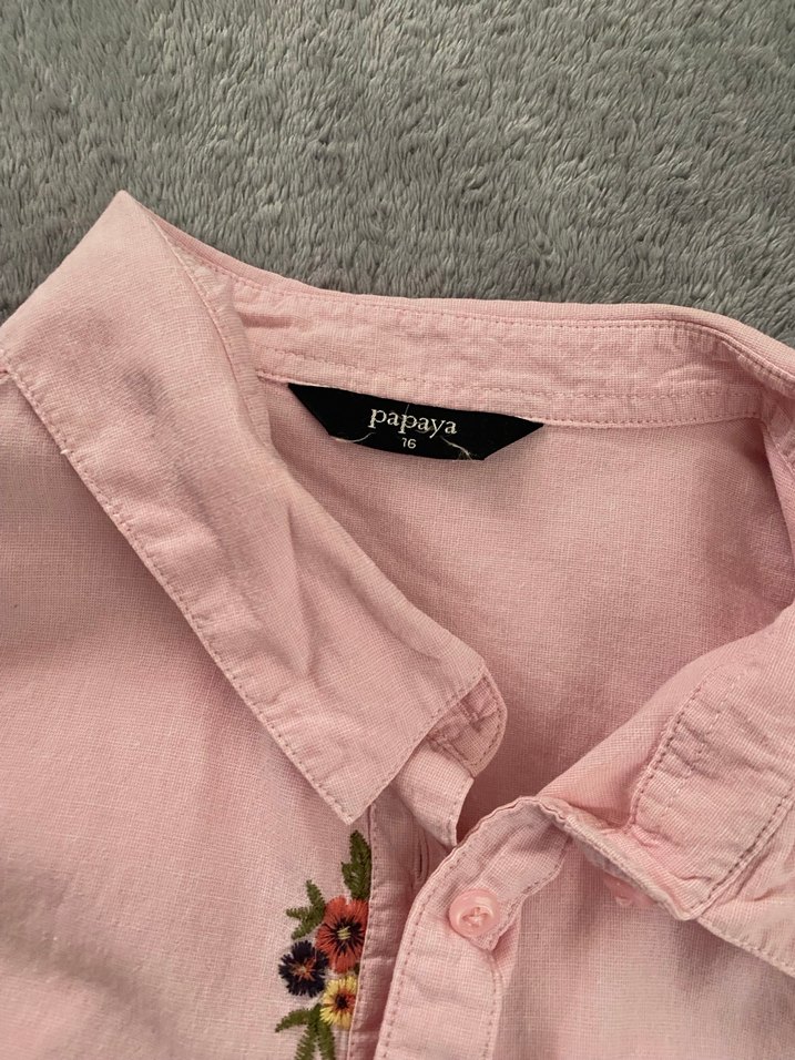 Çiçekli keten gömlek - Görsel 2