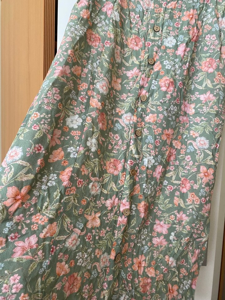 Düğmeli Çiçekli Etek - Görsel 2