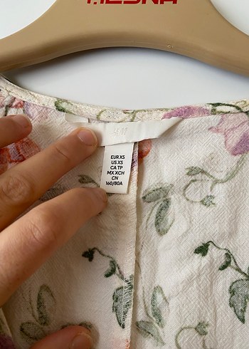 H&M balon kol çiçekli elbise - Görsel 4