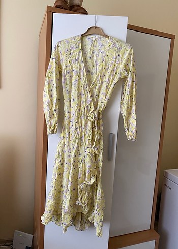 H&M anvelop sarı elbise - Görsel 3