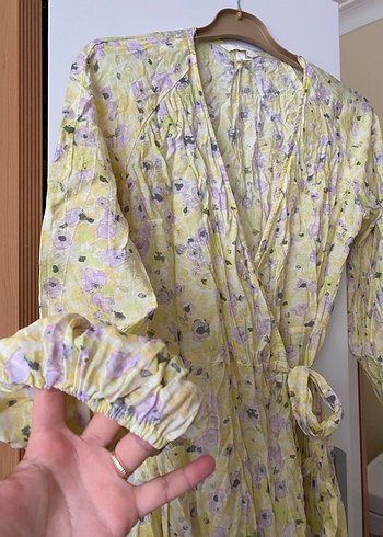 H&M anvelop sarı elbise - Görsel 4