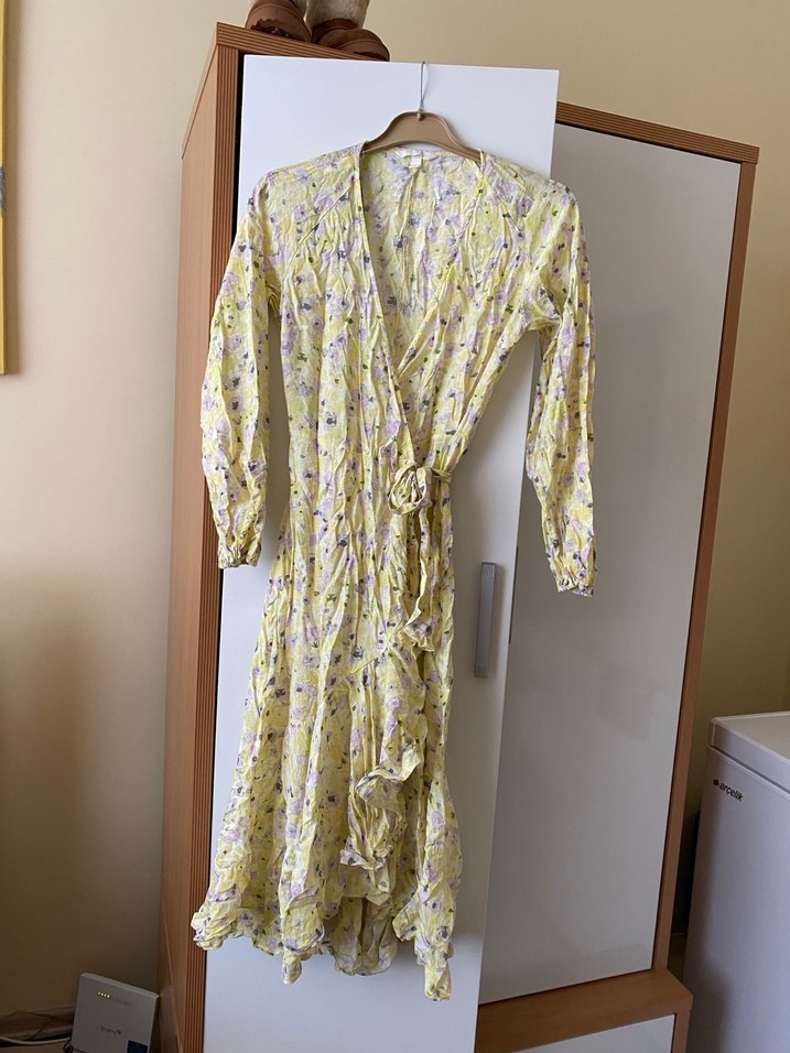 H&M anvelop sarı elbise - Görsel 3