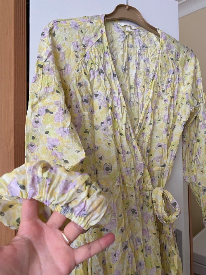 H&M anvelop sarı elbise - Görsel 4