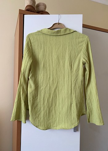 Zeytin yağı yeşili gömlek - Görsel 7