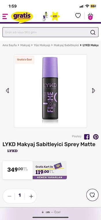 Makyaj Sabitleme Spreyi