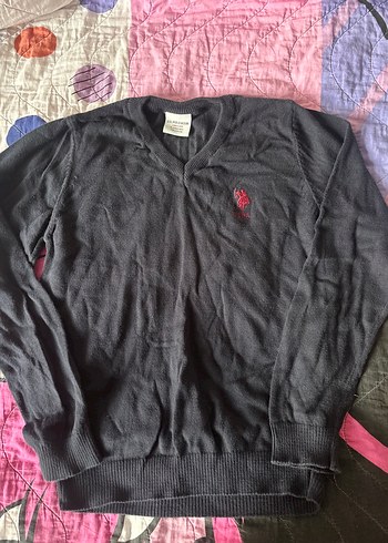 U.S Polo Assn. Koyu Lacivert V Yaka Triko Kazak