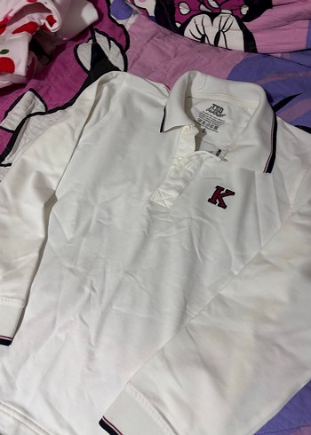 U.S Polo Assn. K Monogramli Beyaz Polo Tisort
