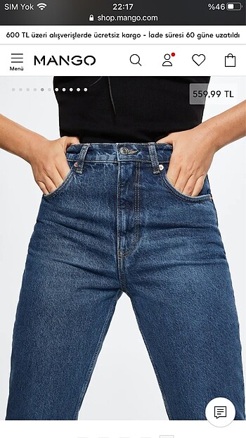 36 Beden Mango mom jean