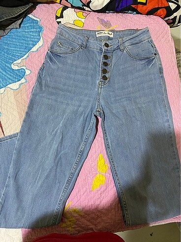 Düğmeli mom jean