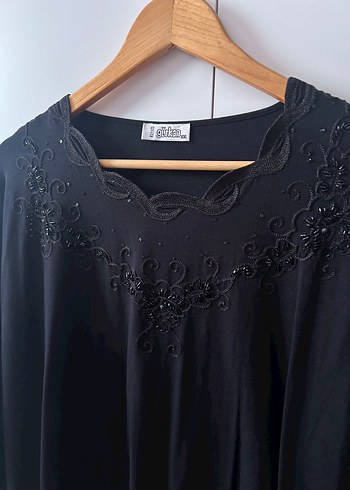 xxl Beden siyah Renk Siyah Nakışlı Kadın Bluz