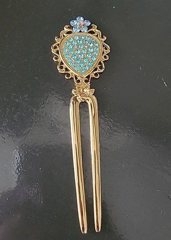 Turkuaz Taşlı Vintage Saç Tokası