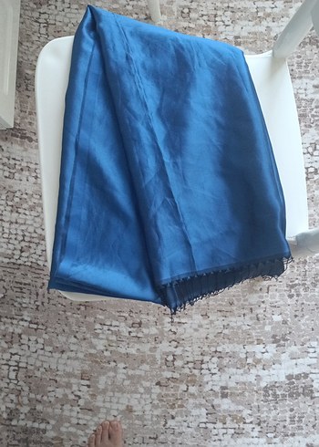  Beden lacivert Renk Mavi Saten Kadın Şal