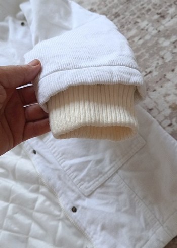 xl Beden beyaz Renk Düğmeli Beyaz Midi Kadın Ceket