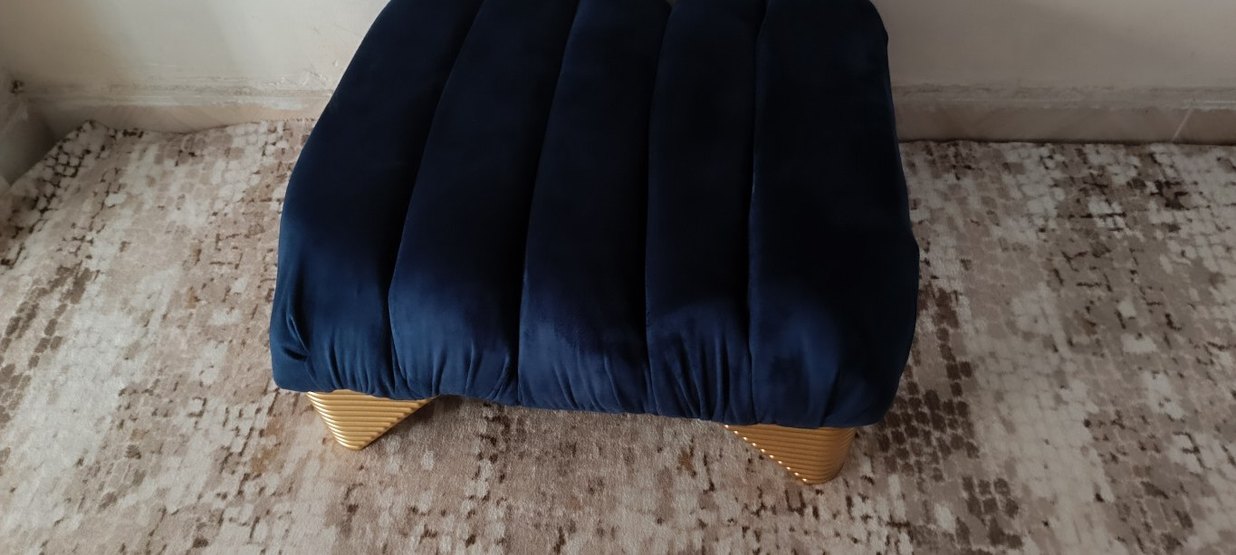 Koyu Mavi Modern puf - Görsel 5