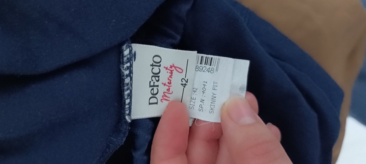 Lacivert Elastik Hamile Kot Pantolonu - Görsel 3