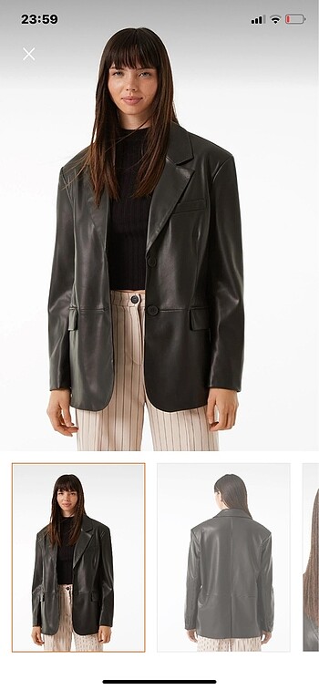 Bershka suni deri blazer