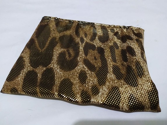 leopar desenli makyaj çantası 