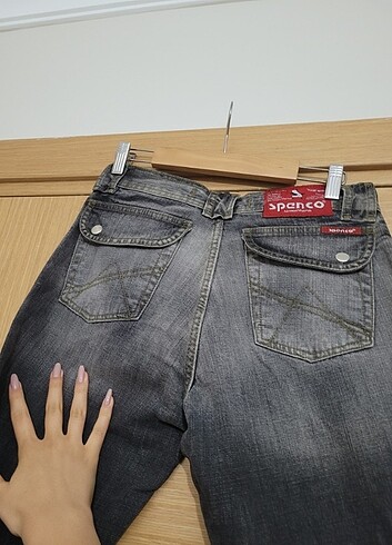 Diğer dusuk-orta bel vintage eskitmeli pantolon