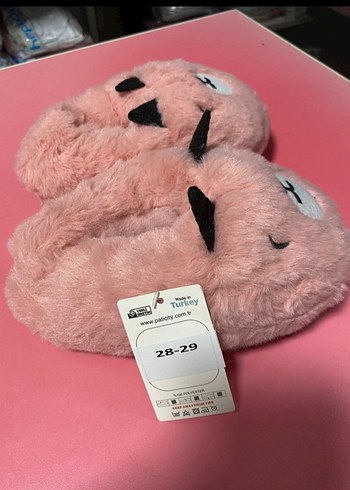 Kız Çocuk Pembe Peluş Panduf - Görsel 2