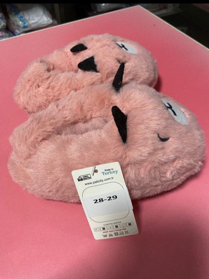 Kız Çocuk Pembe Peluş Panduf - Görsel 2