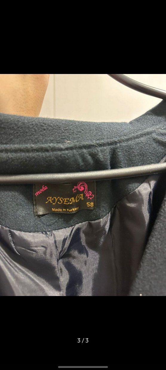 Düğmeli Lacivert Midi Kadın Kaban - Görsel 3